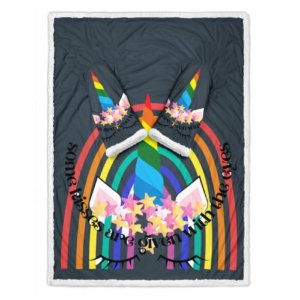 Rainbow Unicorn Valentines Day Sleeve Blankets